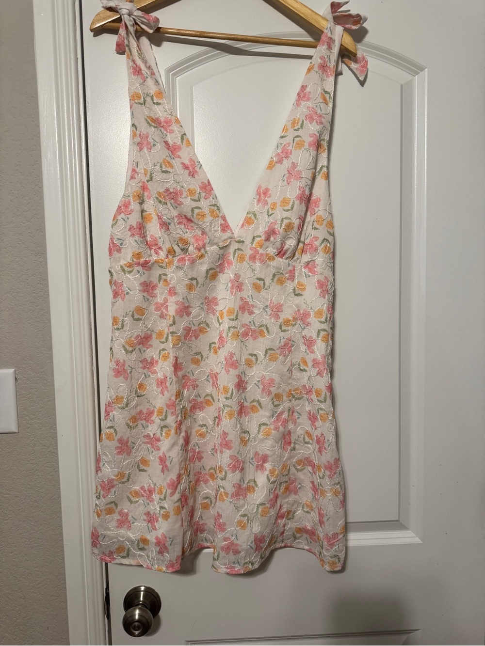Princess Polly Pink & Yellow Floral Tie-Shoulder Dress